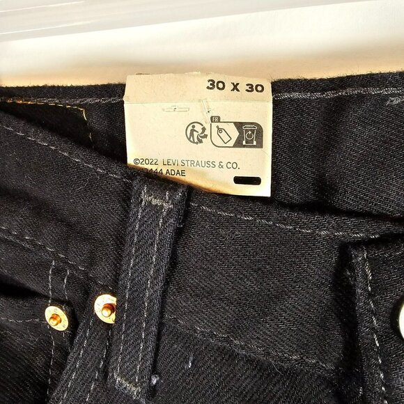 Levi's 501 Original Straight Leg Button Fly Mid Rise Jeans NWT 30x30" Black - Picture 5 of 15